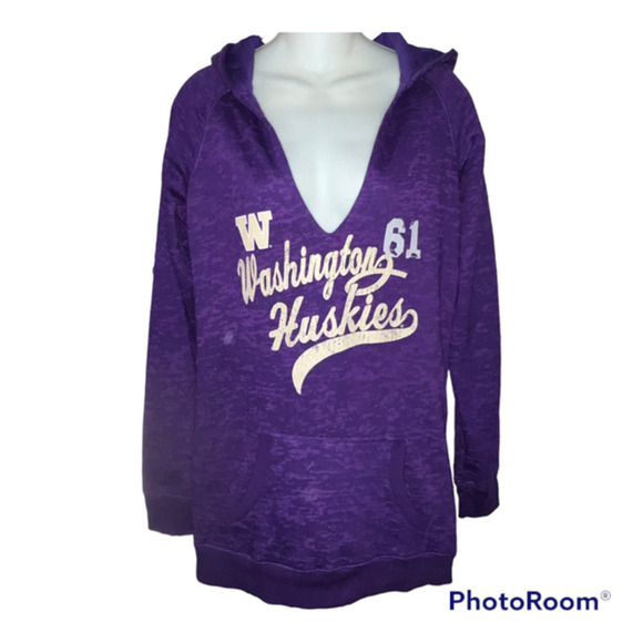 WASHINGTON HUSKIES BLUE 84 BRAND PURPLE LIGHTWEIGHT HOODIE SIZE LARGE - Picture 1 of 8